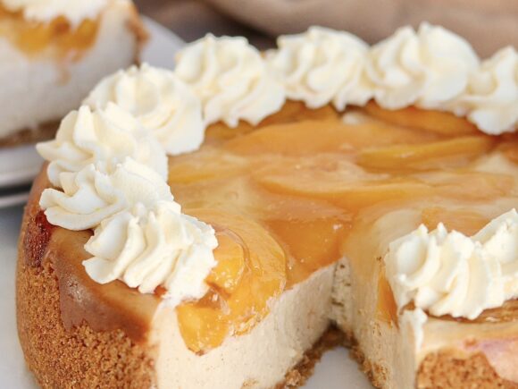 easy peach cheesecake