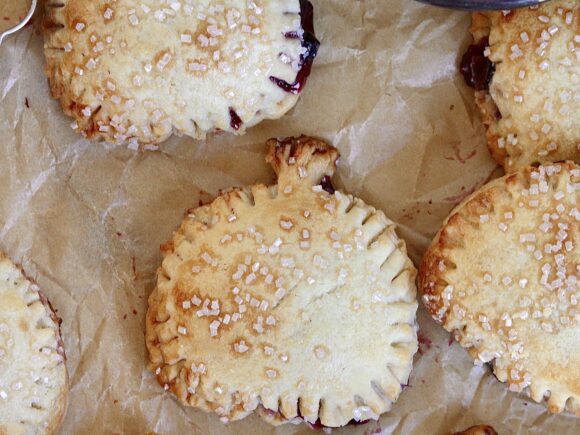 Easy Pumpkin Shaped Blueberry Hand Pies